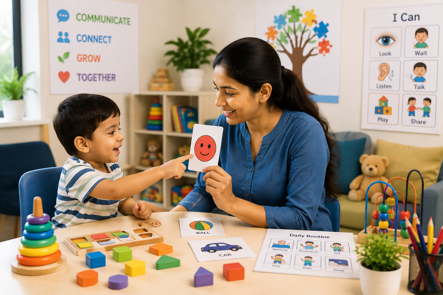 Indian children interacting together in Noida