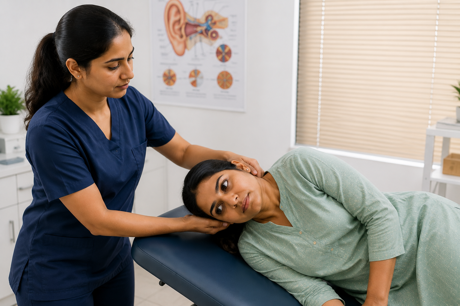 Indian healthcare professional consulting a patient